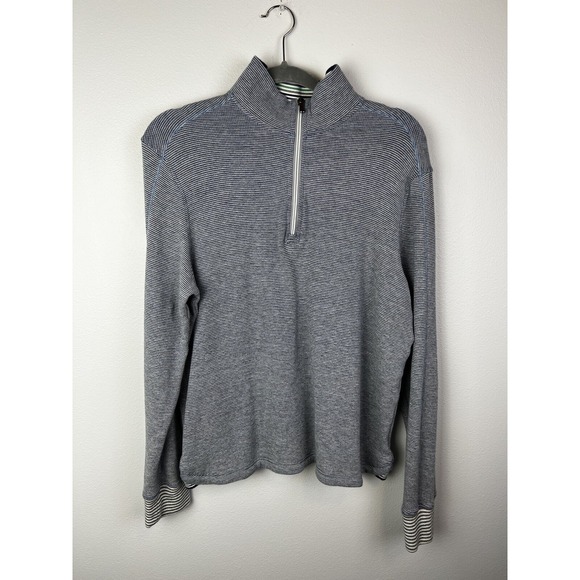 Robert Graham Other - Robert Graham Men's 1/4 Zip Pullover Sweater/Sweatshirt Large Blue-White Stripes
